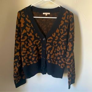 Cropped Black and Tan cardigan